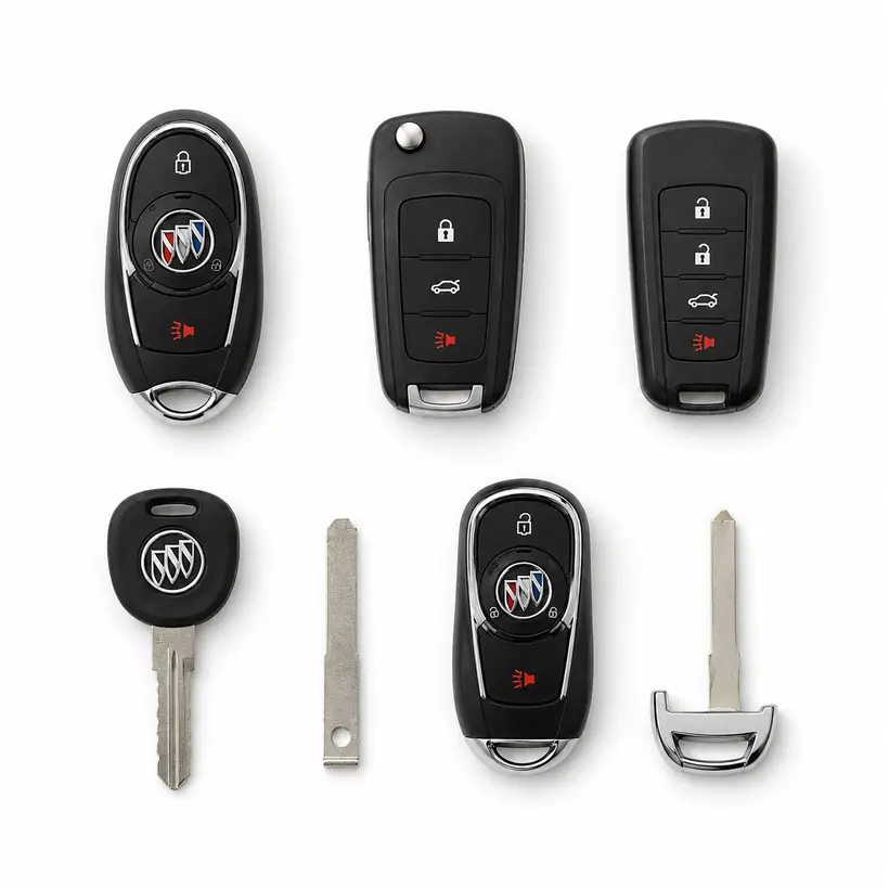 A range of Buick keys and fobs we cut and program in West Palm Beach, FL