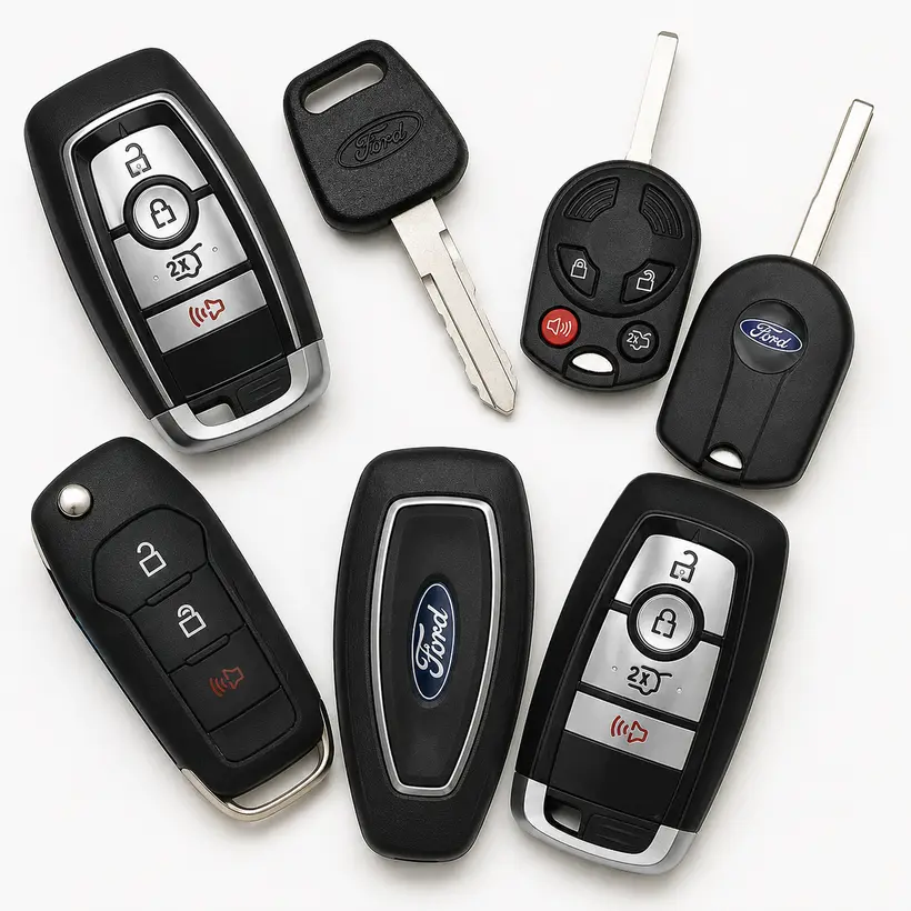 A range of Ford keys and fobs we cut and program in West Palm Beach, FL