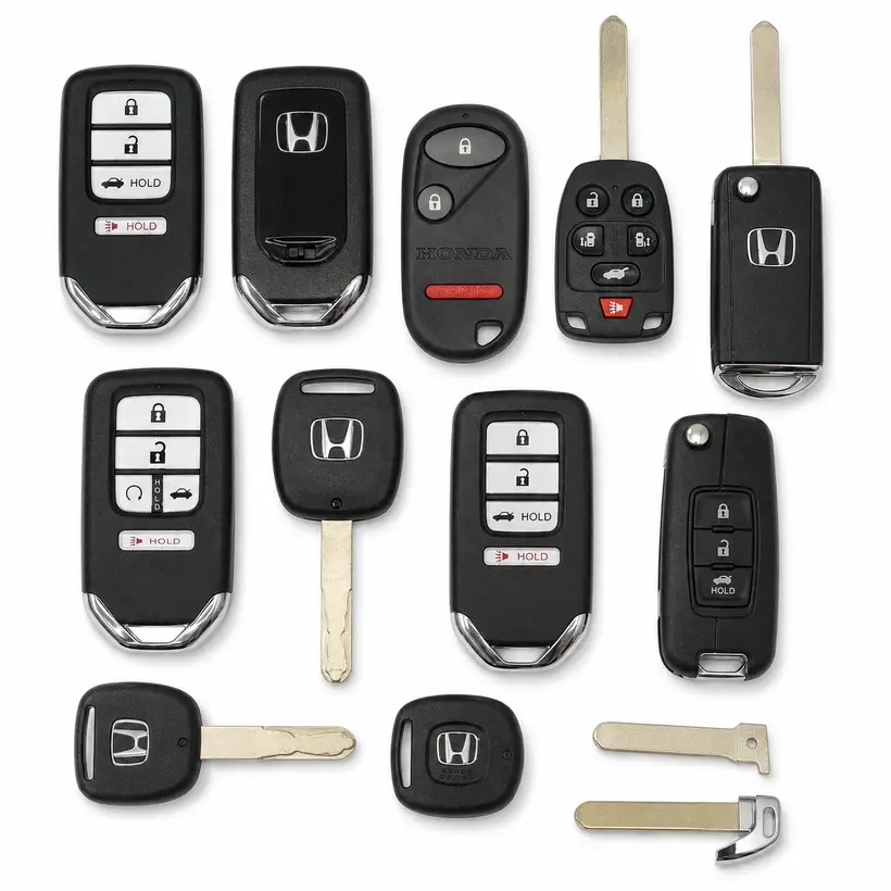 A range of Honda keys and fobs we cut and program in West Palm Beach, FL