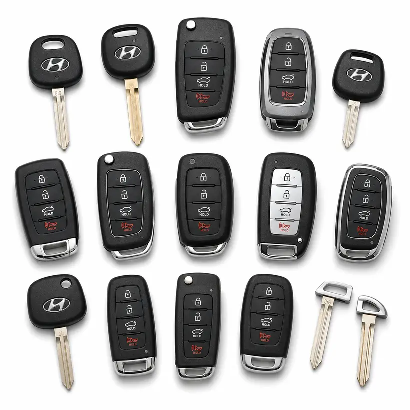 A range of Hyundai keys and fobs we cut and program in West Palm Beach, FL