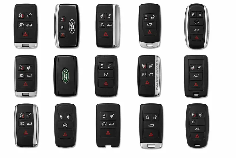 A range of Land Rover keys and fobs we cut and program in West Palm Beach, FL